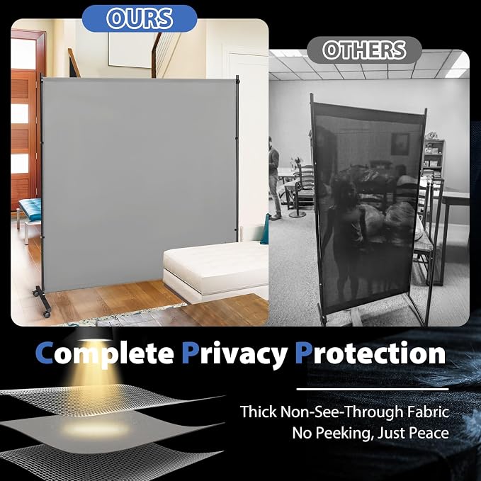 Room Divider, 73x75inch Large Privacy Screen - Image 2