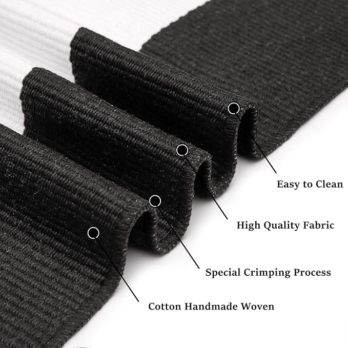 KOZYFLY Black and White Striped Runner Rug 2x6 Ft Washable Hallway Runner Rug - Image 4
