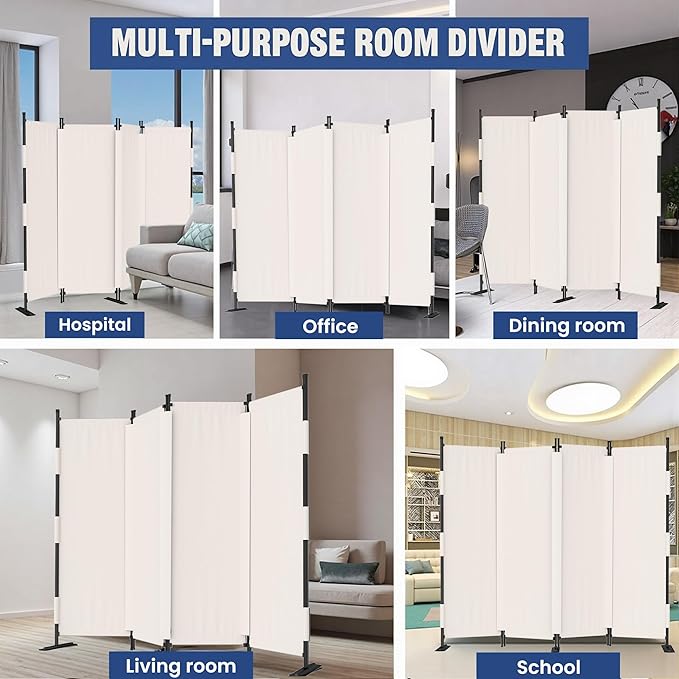 Room Divider, 4 Panel Upgraded Folding Privacy Screen, 88” Highly Secretive - Image 7