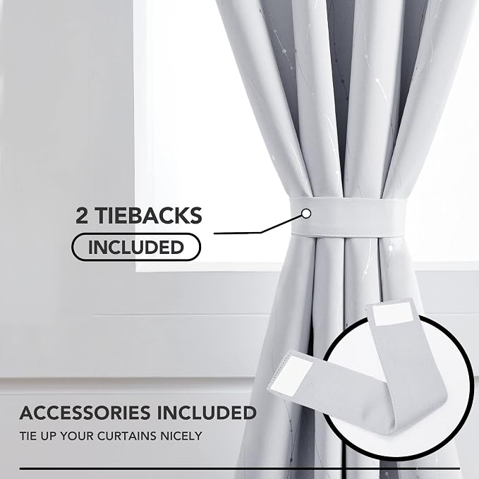 Deconovo Bedroom Curtains, Light Darkening Drapes, Thermal Insulated Soundproof - Image 4