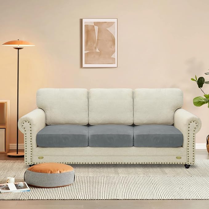 MAXIJIN Velvet Stretch Seat Cushion Covers Couch Cushion Cover - Image 2