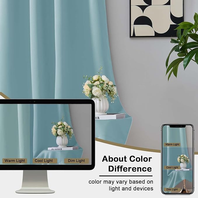 OVZME Aqua Short Blackout Curtains - Image 8