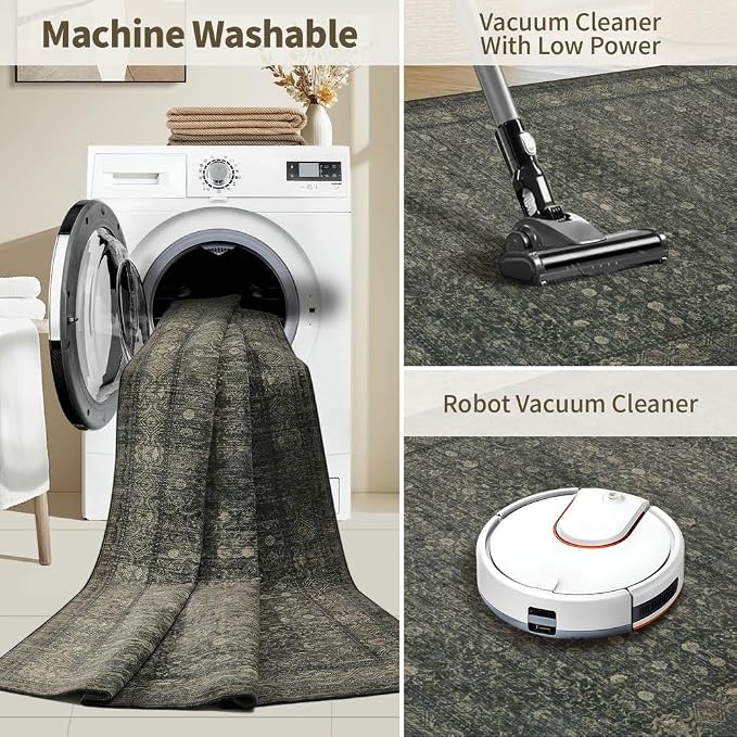 10x14 Washable Area Rug for Living Room, Extra Large, Durable Low Pile Non Slip - Image 5