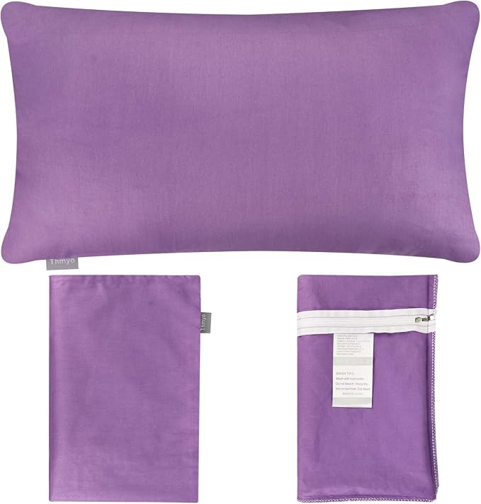 Thmyo 4-Pack 100% Cotton Lumbar Comfortable Solid Decorative Throw Pillow Case - Image 7