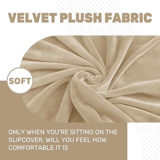 MAXIJIN 1 Piece Velvet Chaise Cover Stretch Sectional Couch Covers - Image 3