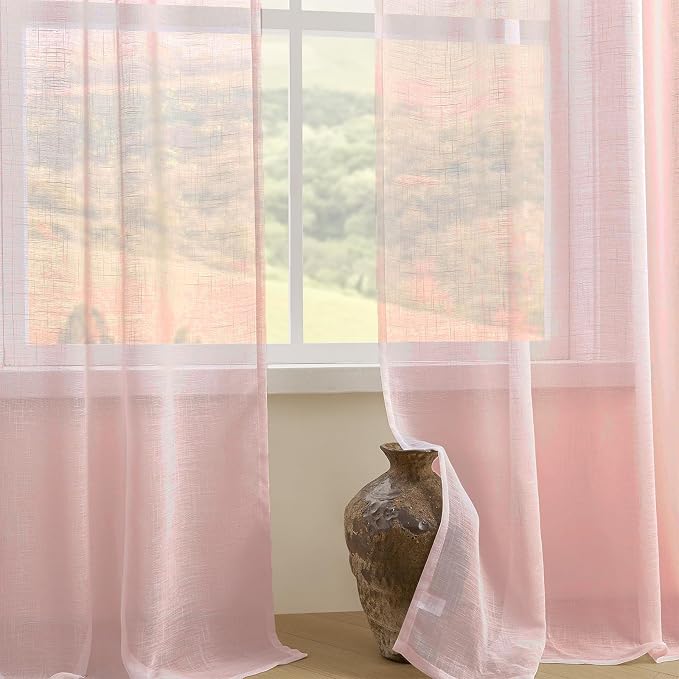 Joydeco Sheer Curtains 108 Inches Long, Window Curtains Privacy Assured - Image 3