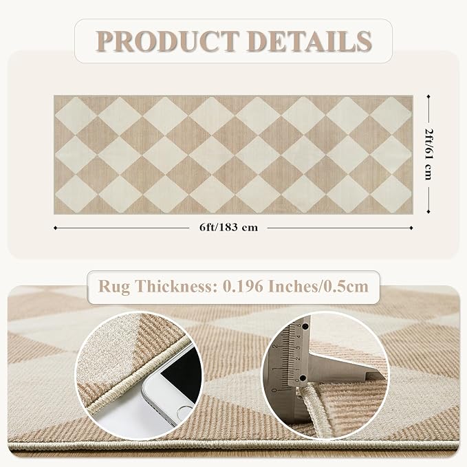 Beeiva Checkered Print Carpet Runners - Image 2