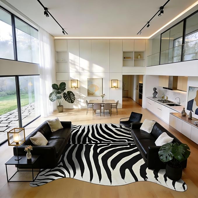 BENRON Premium Zebra Rugs for Living Room Bedroom, Non-Slip Throw Rug for Home - Image 7
