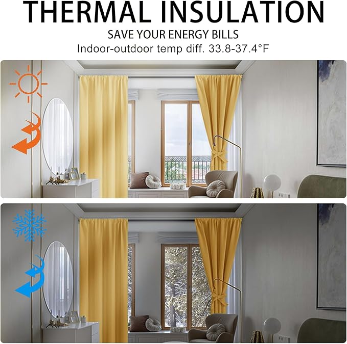 JIUZHEN Blackout Curtains for Bedroom - Image 4