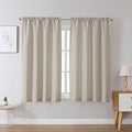Chyhomenyc Curtains 54 Inch Length 2 Panels, Faux Linen Textured Semi Sheer by Chyhomenyc