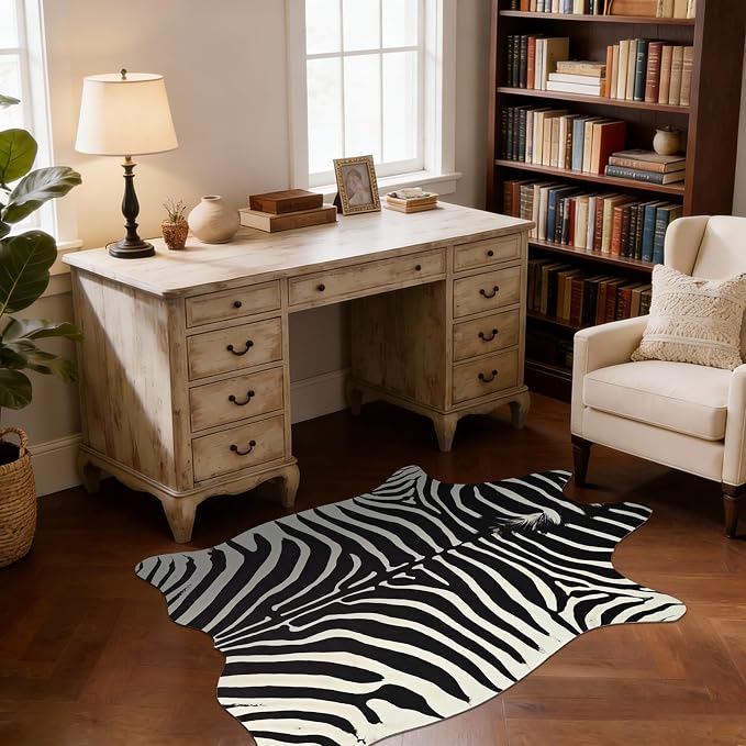 BENRON Premium Zebra Rugs for Living Room Bedroom, Non-Slip Throw Rug for Home - Image 2