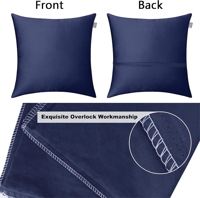 Thmyo 4-Pack 100% Cotton Comfortable Solid Decorative Throw Pillow Case Square - Image 6