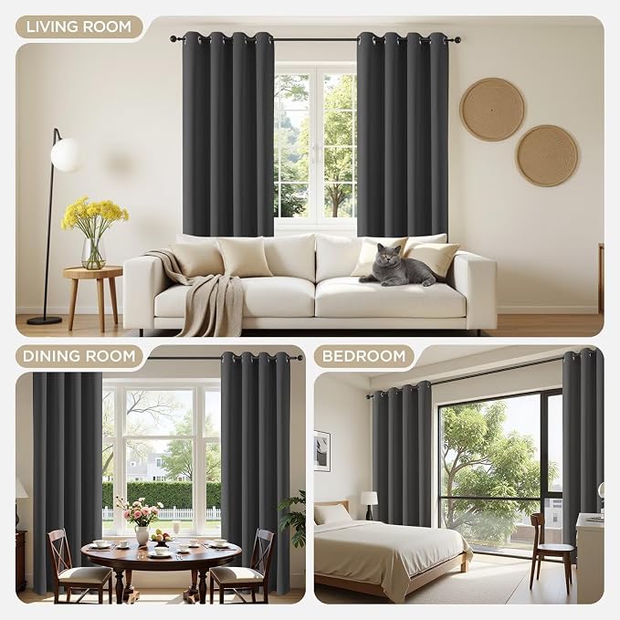 Joydeco Blackout Curtains 72 Inch Length 2 Panels Set, Thermal Insulated Long - Image 4