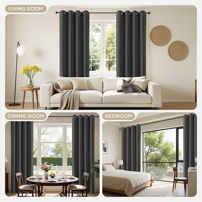 Joydeco Blackout Curtains 63 Inch Length 2 Panels Set, Thermal Insulated Long - Image 4