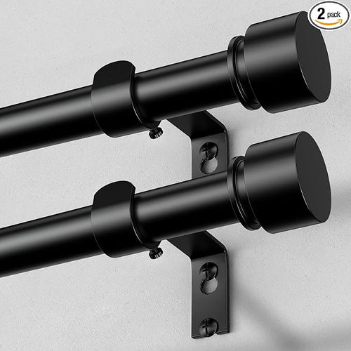 2 Pack Curtain Rods for Windows 30 to 56 Inch, Decorative Adjustable Heavy Duty by OLV