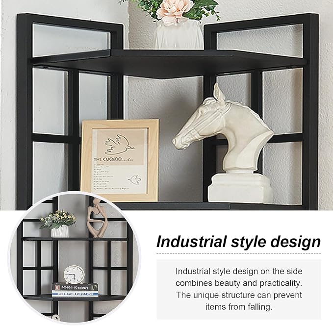HOMISSUE Corner Shelf, 6 Tier Tall Narrow Bookshelf 76.9", Industrial Corner - Image 6