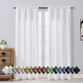 OVZME Pure White Curtains for Bedroom 72 Inches Long 2 Panels Set, Solid by OVZME