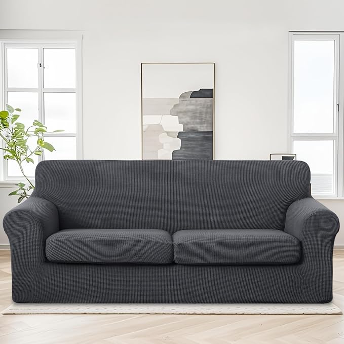 U-NICE HOME 3 Pieces Stretch Couch Cover Sofa Cover Washable Sofa Slipcover - Image 2