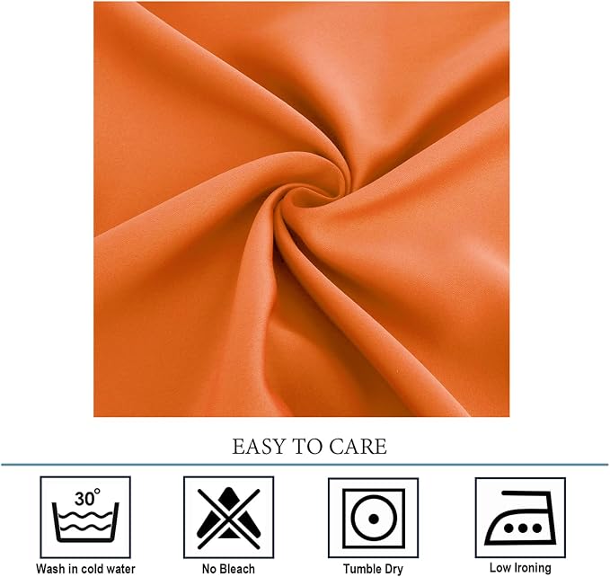 Diraysid Orange Grommet Blackout Curtains - Image 7