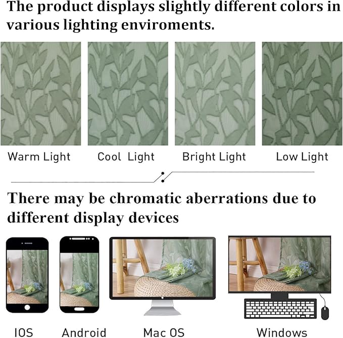 Lecloud Leia Sage Green Sheer Valances - Image 7