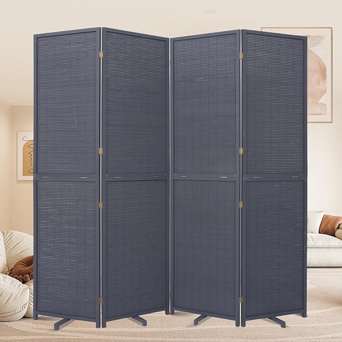 Room Divider Folding Privacy Screens, Hand-Made 67'' High Bamboo Room Dividers by HOMSCREENER