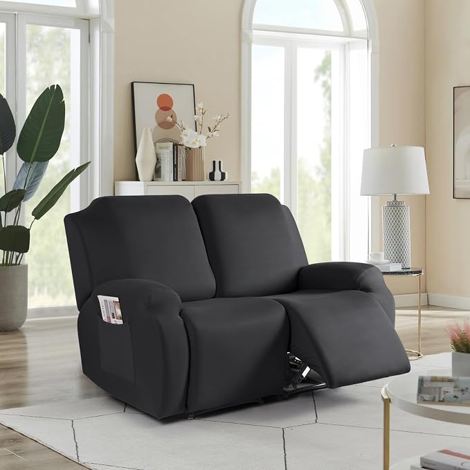 TAOCOCO Recliner Loveseat Slipcover, 2 Pieces Polyester Fabric Stretch Sofa - Image 7
