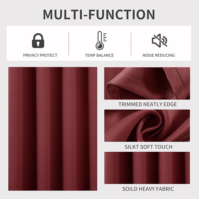 Joydeco Blackout Curtains 45 Inch Length 2 Panels Set, Thermal Insulated Long - Image 4
