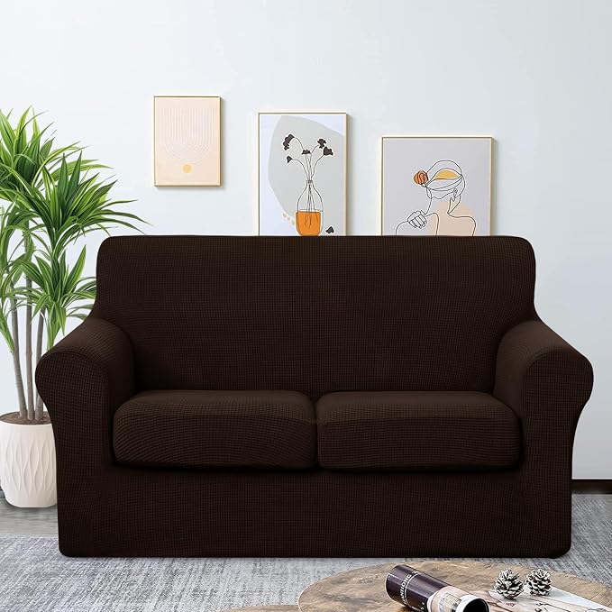 U-NICE HOME 3 Pieces Stretch Loveseat Couch Cover Sofa Cover Washable Sofa - Image 2