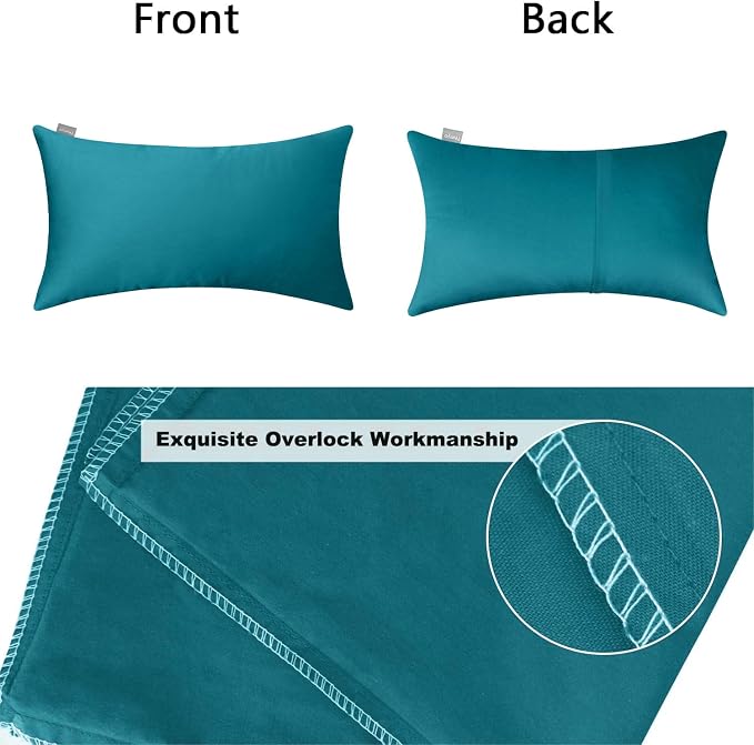 Thmyo 4-Pack 100% Cotton Lumbar Comfortable Solid Decorative Throw Pillow Case - Image 7