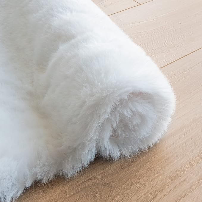 ORINOVA White Shag Round Rugs 8ft - Image 8