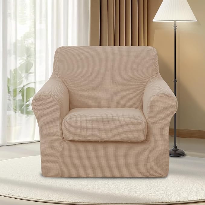 U-NICE HOME 2 Pieces Chair Covers Stretch Couch Cover Sofa Cover Washable Chair - Image 2