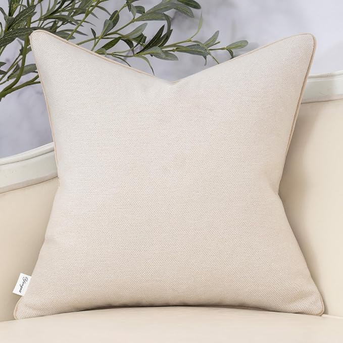 Yangest Neutral Floral Pillow Cover 20 x 20 Inches, Vintage Chenille Square - Image 2