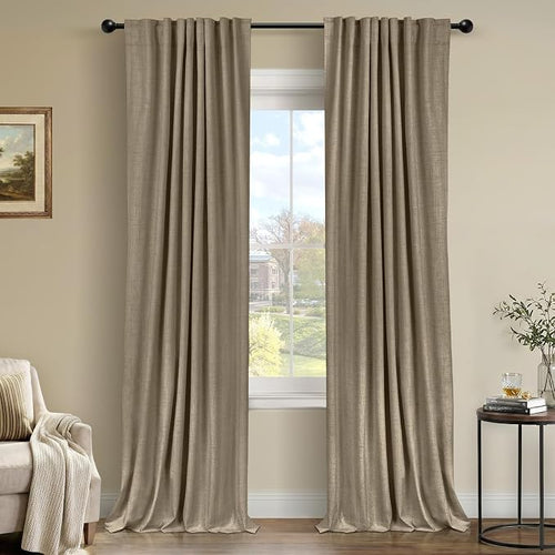 100% Blackout Shield Linen Blackout Curtains by 100BlackoutShield