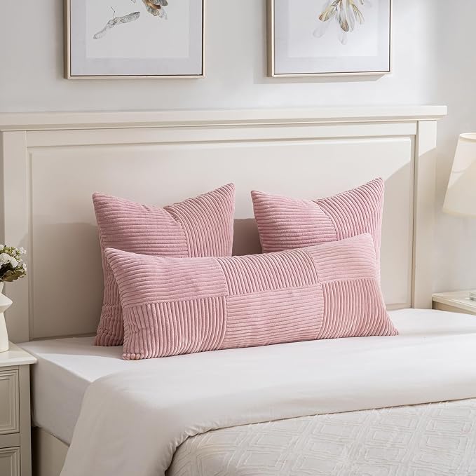 Fancy Homi 2 Packs Blush Pink Big Decorative Throw Pillow Covers 24x24 Inch - Image 5