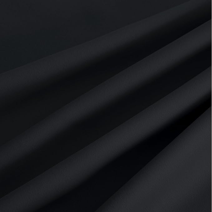 NICETOWN Room Darkening Draperies Curtains Panels, 2 Panels Black W52 x L90 - Image 7