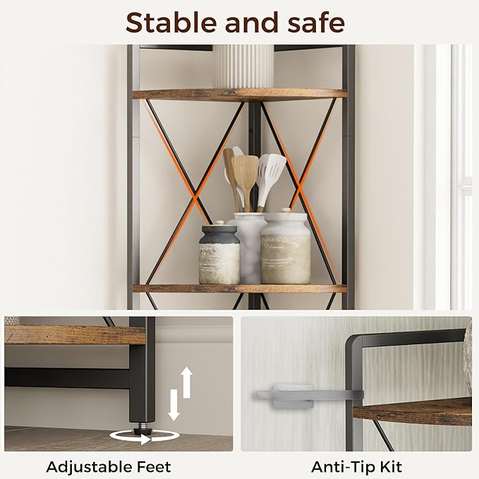 5 Tier Corner Shelf Stand, Metal Corner Shelf, Plant Stand Display Shelf - Image 4