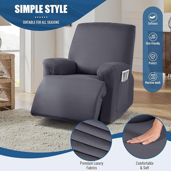TAOCOCO Stretch Recliner Couch Covers 3-Pieces Style Recliner Chair Covers - Image 4