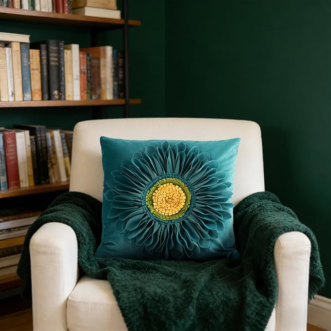 OiseauVoler 3D Sunflower Throw Pillow Cover Decorative Handmade Cushion Cover - Image 3