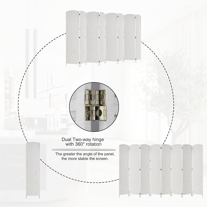 Rose Home Fashion Room Divider, 6 ft Tall Room Dividers and Folding Privacy - Image 6