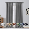 OVZME Grey Blackout Curtains for Bedroom 96 Inches Long 2 Panels, Soft Fabric by OVZME