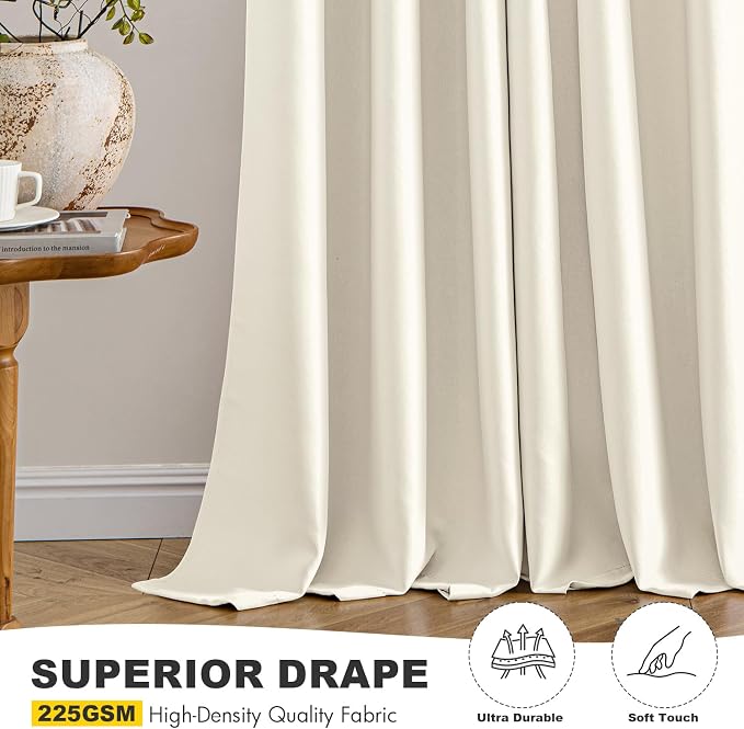MIULEE Birch Blackout Curtains for Bedroom Living Room 84 Inches Long 2 Panels - Image 5