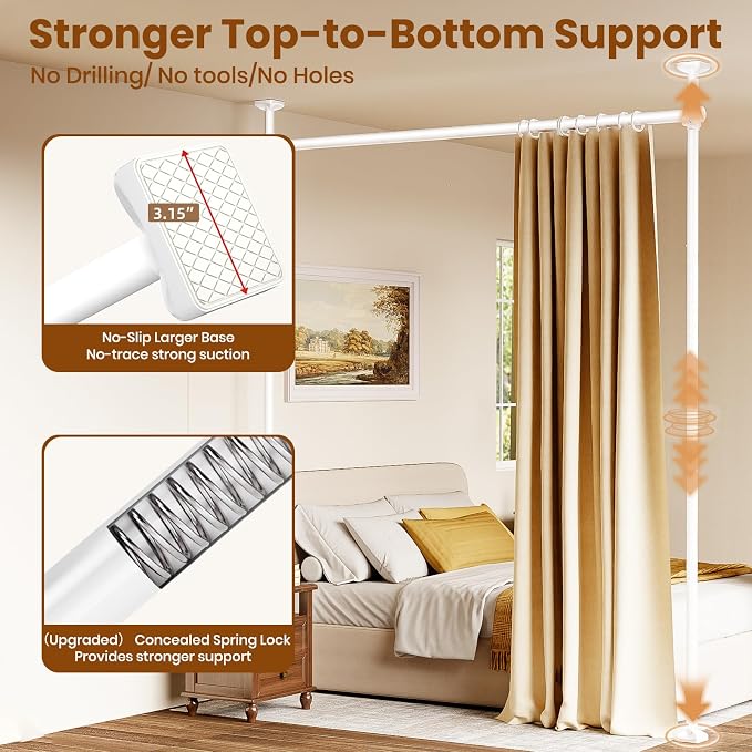 Bonpally Room Divider Curtain Rod, No Drilling Room Separator - Image 2