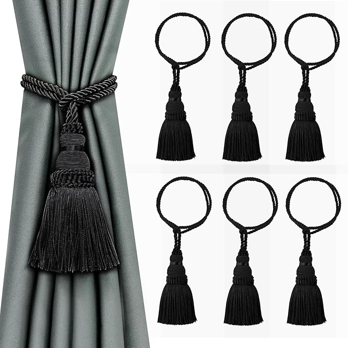 Fenghuangwu 6 Pack Curtain Tie Backs Rope Tassels by fenghuangwu