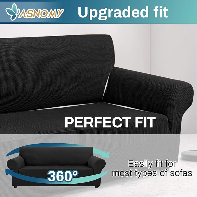 Asnomy Couch Covers for 3 Cushion Couch Stretch Sofa Covers Slipcovers - Image 4