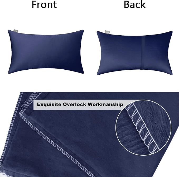 Thmyo 4-Pack 100% Cotton Lumbar Comfortable Solid Decorative Throw Pillow Case - Image 8