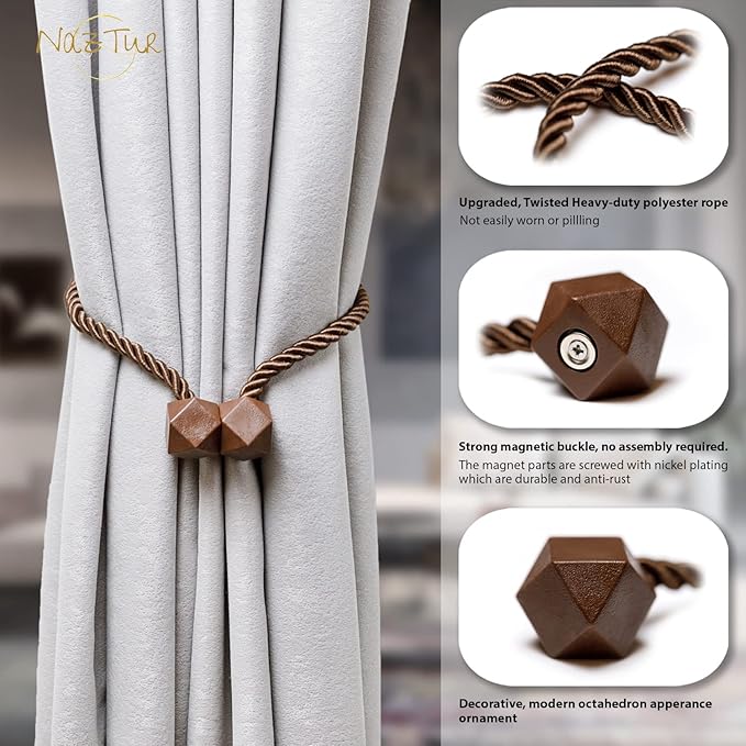 NazTur Magnetic Curtain Tiebacks- Upgrade 2022 - Image 7