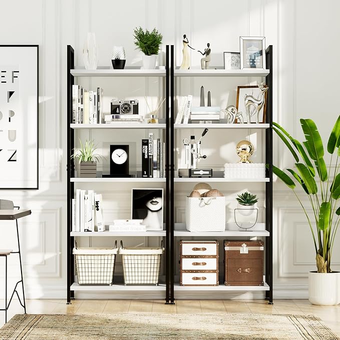 NUMENN Bookshelf, 5 Tier Bookshelves, Home Office Bookcase Shelf Storage - Image 4