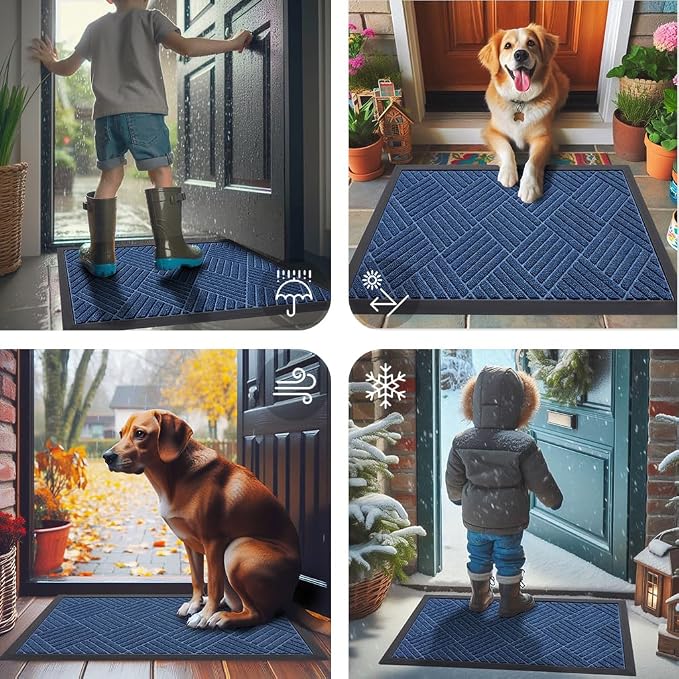 Smiry Front Door Mat Outside Entrance, Heavy Duty Outdoor Indoor Mat, Natural - Image 7