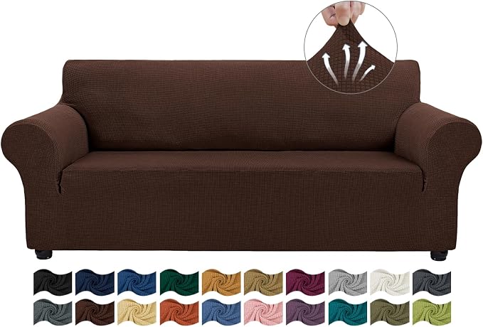 Asnomy Couch Covers for 3 Cushion Couch Sofa pet Friendly, 3 Seater Sofa Cover by Asnomy