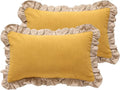 patdrea Yellow Shabby Chic Decorative Throw Pillow Covers 12x20 Set of 2 by patdrea
